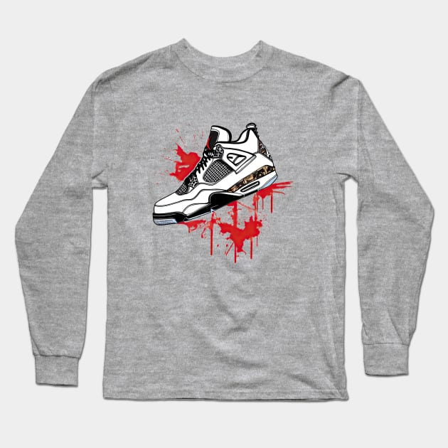 AJ IV - Splatter Sketch ! HOT WEAR !!! Long Sleeve T-Shirt by Buff Geeks Art